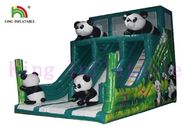 बच्चों के लिए पीवीसी पांडा स्वर्ग Inflatable सूखी स्लाइड टिकाऊ सिंगल लेन स्लाइड