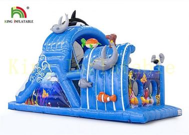 अग्निरोधी पीवीसी सामग्री के साथ रंगीन सागर विश्व बच्चे इंडोर खिलौने Inflatable बाधा कोर्स