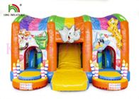 बच्चों के लिए स्लाइड के साथ रंगीन जंगल जंगली पशु पीवीसी Inflatable कूद महल
