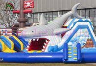 समुद्री डाकू / शार्क 0.9 मिमी पीवीसी Inflatable पानी पार्क मल्टीप्ले / रंगीन खेल का मैदान