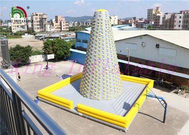 वाणिज्यिक बाहर Inflatable खेल खेल, पीला Inflatable चढ़ाई दीवार