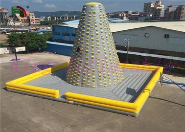 वाणिज्यिक बाहर Inflatable खेल खेल, पीला Inflatable चढ़ाई दीवार