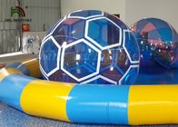 1.0 मिमी पारदर्शी पीवीसी / PTU Inflatable सॉकर बॉल पानी की गेंद पर चलना