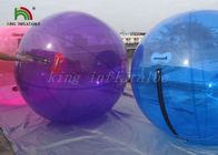 पूल या झील के लिए पानी की गेंद 2 मीटर व्यास पर बैंगनी / नीले बड़े 1.0 मिमी पीवीसी Inflatable