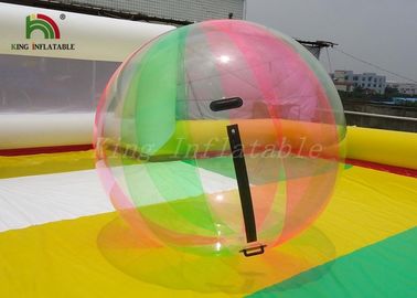 इंद्रधनुष रंग 1.0 मिमी पीवीसी / TPU Inflatable पानी चलना गेंद, बच्चों के लिए पानी ज़ोर बॉल