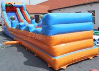 ब्लू / ऑरेंज पीवीसी तिरपाल Inflatable सूखी स्लाइड इको - आउटडोर के लिए अनुकूल