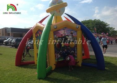 बच्चों के लिए 4 में 1 रंगीन Inflatable खेल खेल पीवीसी तिरपाल पोर्टेबल कॉम्बो खेल