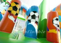 रंगीन तिरपाल Inflatable फुटबॉल बाउंसर कॉम्बो सॉकर सूखी स्लाइड और बाधाएं