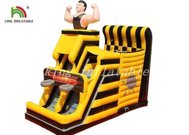 बच्चों के लिए पीवीसी तिरपाल द्वारा पीले / काले रंग की Inflatable कॉम्बो स्पोर्ट खेल का मैदान