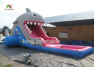 बच्चों के लिए पूल के साथ 6 m उच्च शार्क Inflatable पानी स्लाइड छोटे Inflatable स्लाइड