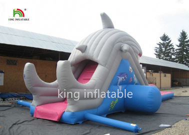 बच्चों के लिए पूल के साथ 6 m उच्च शार्क Inflatable पानी स्लाइड छोटे Inflatable स्लाइड