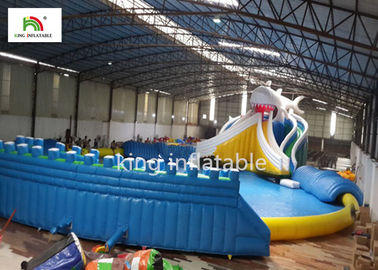 दो साइड स्लाइड डबल सिलाई के साथ विशाल कार्टून Inflatable स्विमिंग पूल