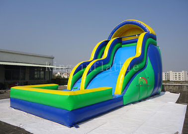 बच्चा Inflatable पानी स्लाइड अनुकूलित 0.55 मिमी पीवीसी तिरपाल डबल लेन