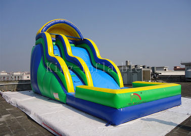 बच्चा Inflatable पानी स्लाइड अनुकूलित 0.55 मिमी पीवीसी तिरपाल डबल लेन