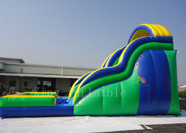 बच्चा Inflatable पानी स्लाइड अनुकूलित 0.55 मिमी पीवीसी तिरपाल डबल लेन