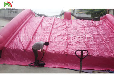 गार्डन 0.55 मिमी पीवीसी पीवीसी तिरपाल Inflatable पानी स्लाइड बच्चों के लिए गुलाबी रंग अनुकूलित