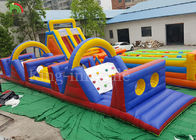सीई 12 * 3 मीटर ब्लू आउटडोर खेल का मैदान खेल खेल वयस्कों के लिए Inflatable बाधा कोर्स