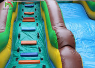 पूल के साथ 9 * 4 * 5 मीटर ग्रीन ट्री फैमिली इन्फ्लेटेबल वाटर स्लाइड किड्स सीवर्ल्ड बैकयार्ड