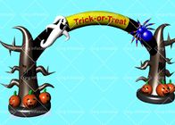 Outdoor Helloween Trick Or Treat  Inflatable Pumpkin Arch With Air Blower