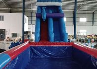 टिकाऊ पीवीसी तिरपाल डॉल्फ़िन थीम अलग ऊंचाई के साथ Inflatable डॉल्फिन पूल स्लाइड