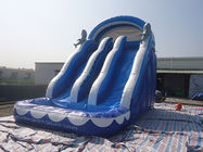 अनुकूलित टिकाऊ आउटडोर पीवीसी Inflatable पानी स्लाइड 0.55 मिमी पीवीसी तिरपाल