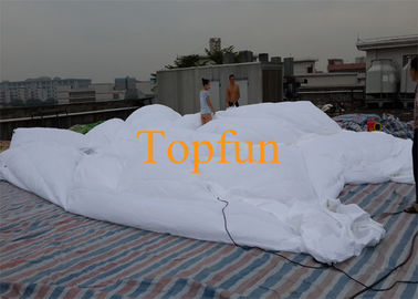 आउटडोर इवेंट्स के लिए 8M फैब्रिक इन्फ्लेटेबल इवेंट टेंट / व्हाइट इंफ्लेमेटेबल क्यूब हाउस