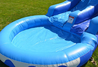 बच्चों के चौगुनी सिलाई के लिए कार्टून शार्क 10x21ft Inflatable पानी स्लाइड