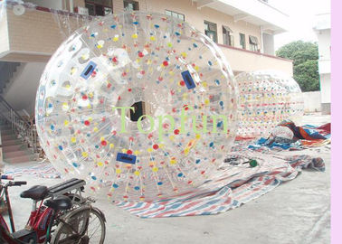 रंग डॉट Inflatable Zorb बॉल पीवीसी Coloful डी के छल्ले के साथ गेंद Zorbing गेंद