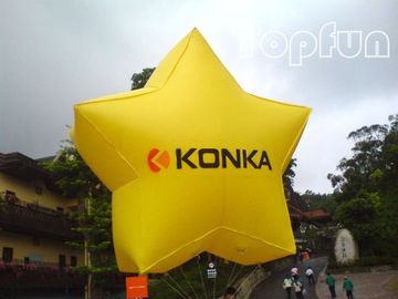 पूर्ण रंग Inflatable विज्ञापन उत्पाद, 2 मिमी पीवीसी तिरपाल के साथ चमकता सितारा Inflatable हीलियम गुब्बारा