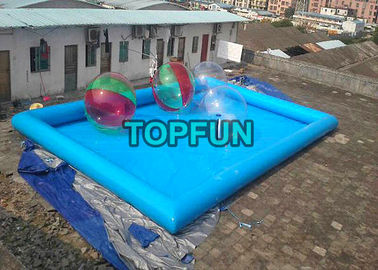 नीले Inflatable स्विमिंग पूल Inflatable पानी स्लाइड / पानी की बॉल्स के लिए