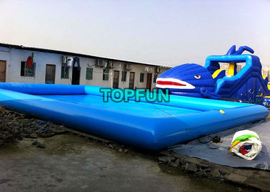नीले Inflatable स्विमिंग पूल Inflatable पानी स्लाइड / पानी की बॉल्स के लिए