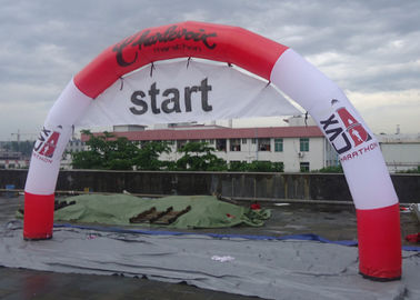 टिकाऊ ऑक्सफोर्ड फैब्रिक Inflatable मेहराब 2 टुकड़े एलईडी लाइट्स ब्लोअर प्रमोशन के लिए