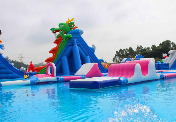 वाणिज्यिक Inflatable खिलौना ड्रैगन बोट थीम स्विमिंग पूल वाटर पार्क