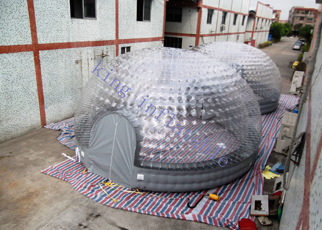 पार्टी / प्रदर्शनी के लिए 8 मीटर व्यास कॉम्बो पारदर्शी Inflatable डोम तम्बू