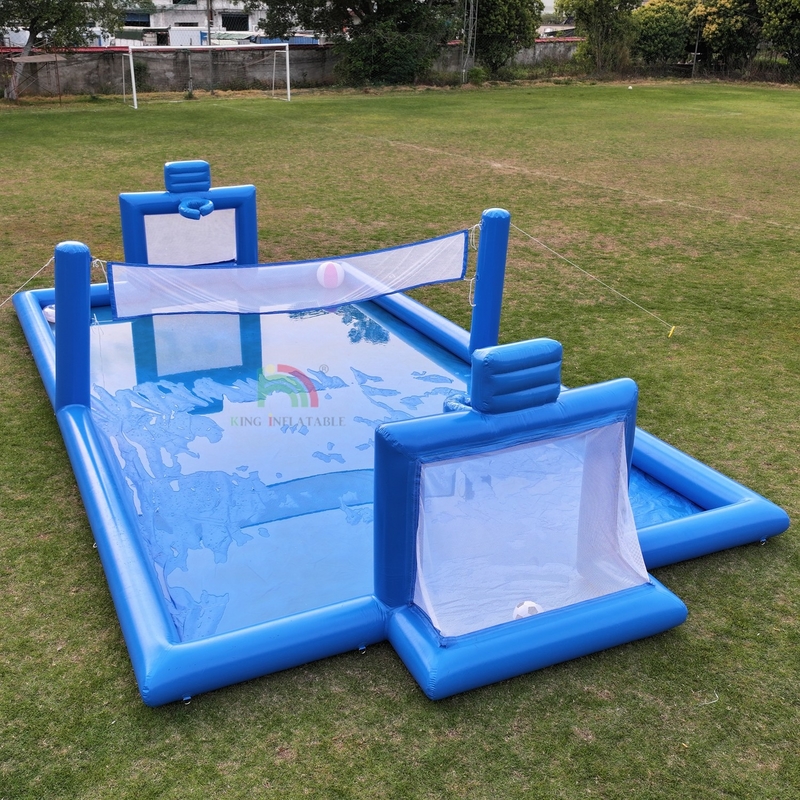 पीवीसी inflatable खेल खेल नीला inflatable पानी वॉलीबॉल नेट फील्ड फ़ुटबॉल मैदान एरेना कोर्ट Inflatable फुटबॉल कोर्ट मैदान