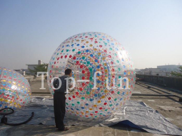 घास या समुद्र तट के लिए आउटडोर पानी मज़ा पीवीसी Inflatable ज़ोरब गेंद / मानव रोलिंग गेंद