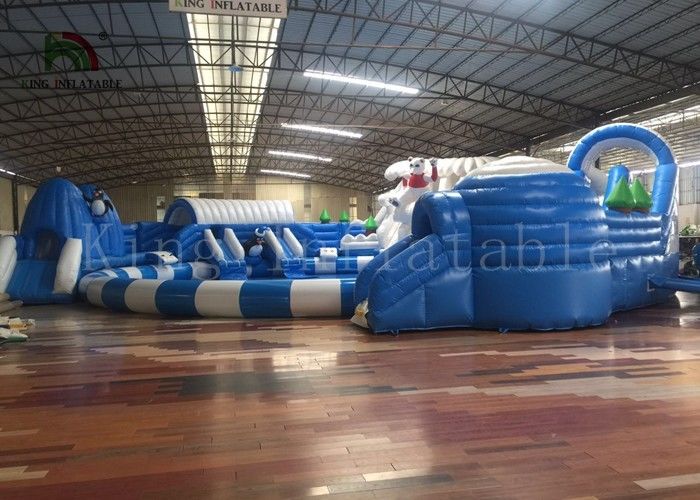 वयस्क आउटडोर Inflatable पानी पार्क, पूल बाधा कोर्स प्ले उपकरण