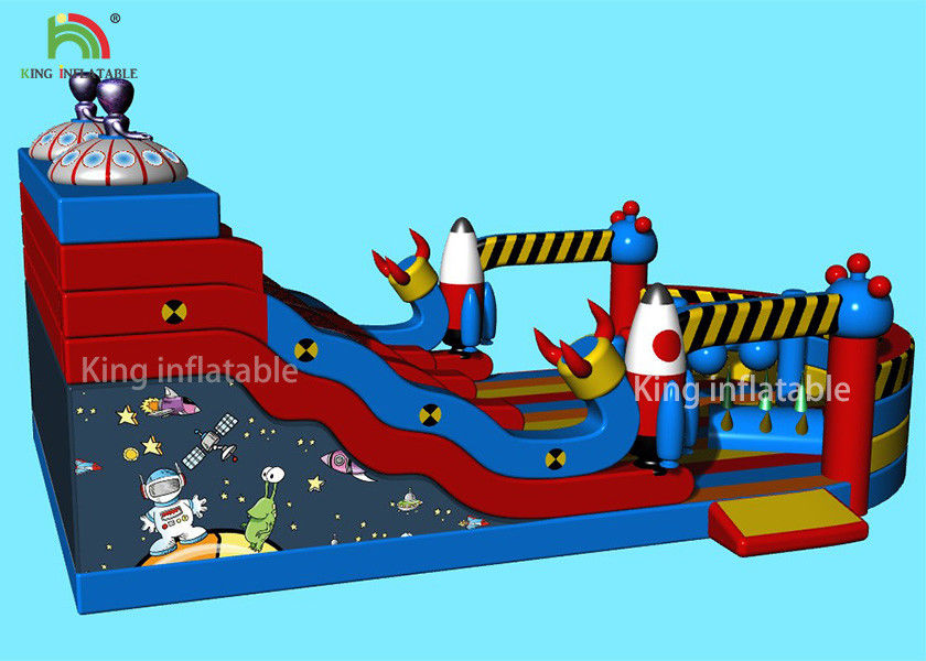 Customized Alien Space Theme Inflatable Dry Slide Kids Jumping Castle For Party
