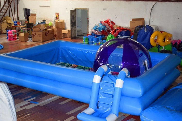 Kids Party Custom Inflatable Swimming Pool With Ladder And Full Color Printing Bottom