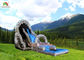 Gray And Blue Inflatable Kiddie Water Slide Commercial Games 1 Year Warranty