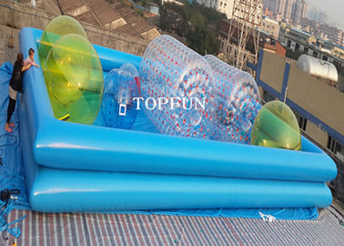 कस्टम डबल पाइप अजीब Inflatable स्विमिंग पूल पानी चलने गेंद रोलर