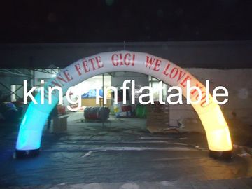 प्रचार के लिए ऑक्सफोर्ड फैब्रिक मैटेरियल inflatable विज्ञापन आर्क के साथ डिजिटल प्रिंटिंग एलईडी लाइट